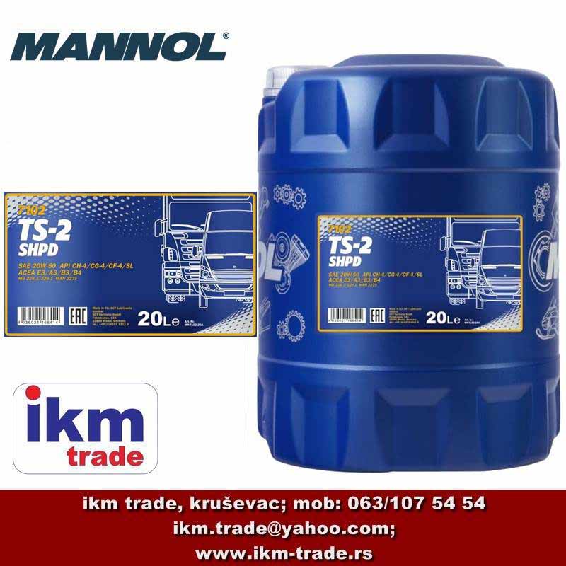 MANNOL TS-2 SHPD 20W-50 Motoröl 20l Kanister - Motoröl günstig kaufen