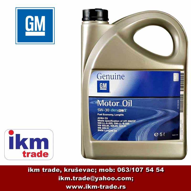 GM OPEL DEXOS 2 MOTOR OIL 5W- 30 5l - IKM Trade