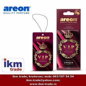 Mirisna jelkica AREON VIP Exclusive UNIQUE sa luksuznom kombinacijom drvenih, začinskih i voćnih nota za sofisticiran miris u automobilu.