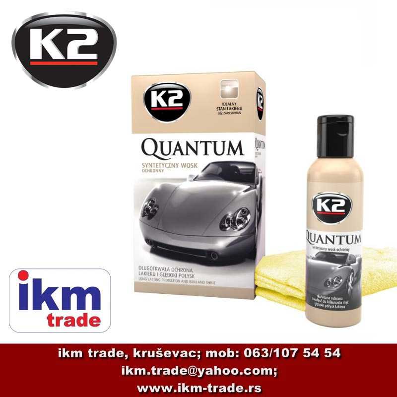 K2 Quantum sintetički zaštitni vosak za automobil sa mikrofiber krpom 40 × 40 cm